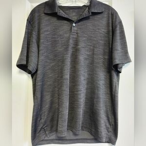 Haggar Black and Gray Polo Shirt Lightweight Performance Size Medium